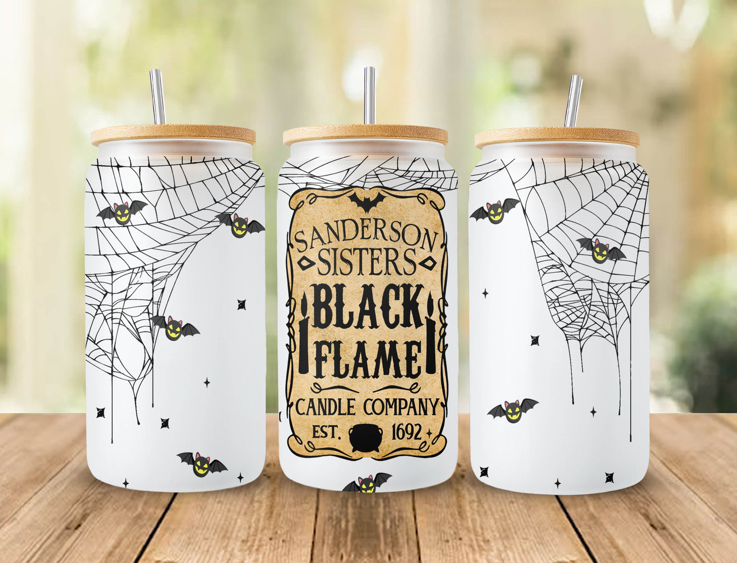 Sanderson Sisters 16oz Libbey Glass Can Tumbler Sublimation Design, Apothecary Png, Witchy Vibes, Can Tumbler Design PNG Digital Download 5