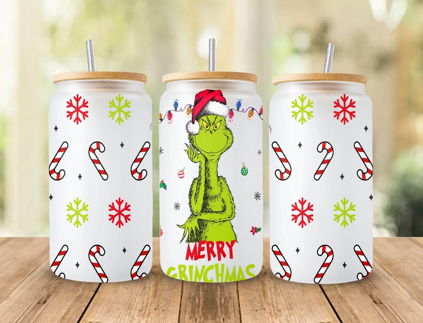 Christmas Green Mean Guy Libbey Glass Can Wrap Png Bundle, Christmas Movie 16oz Libbey Can, Stanley Tumber, Instant Download, PNG only wrap