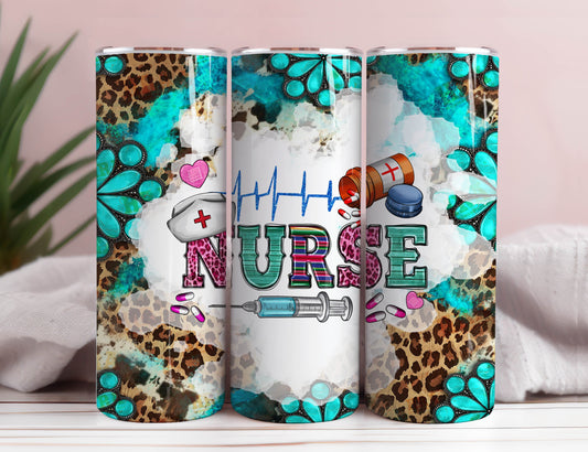 Nurse Tumbler Wrap 20 oz Skinny Tumbler Nursing Sublimation Design Digital Download Instant Digital Only, Nurse Life RN Tumbler PNG 6