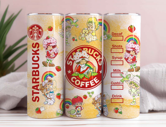 cartoon, 80s, starbucks, coffee, skinny tumbler, 20oz, png, download, designs