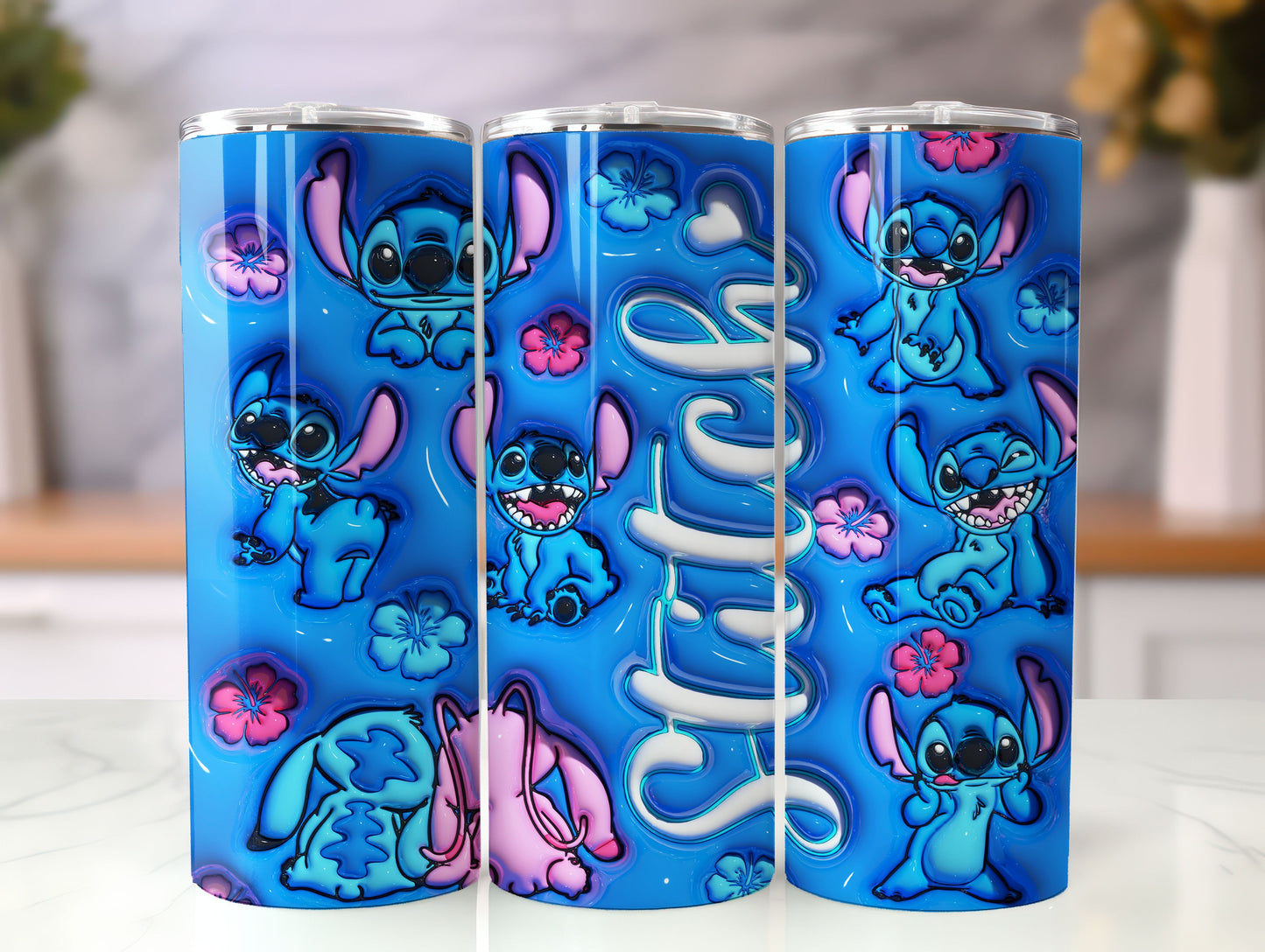 3D Inflated Cartoon Tumbler Wrap, Cartoon Design Tumbler, 3D Puffy Stitch Tumbler Wrap - VartDigitals