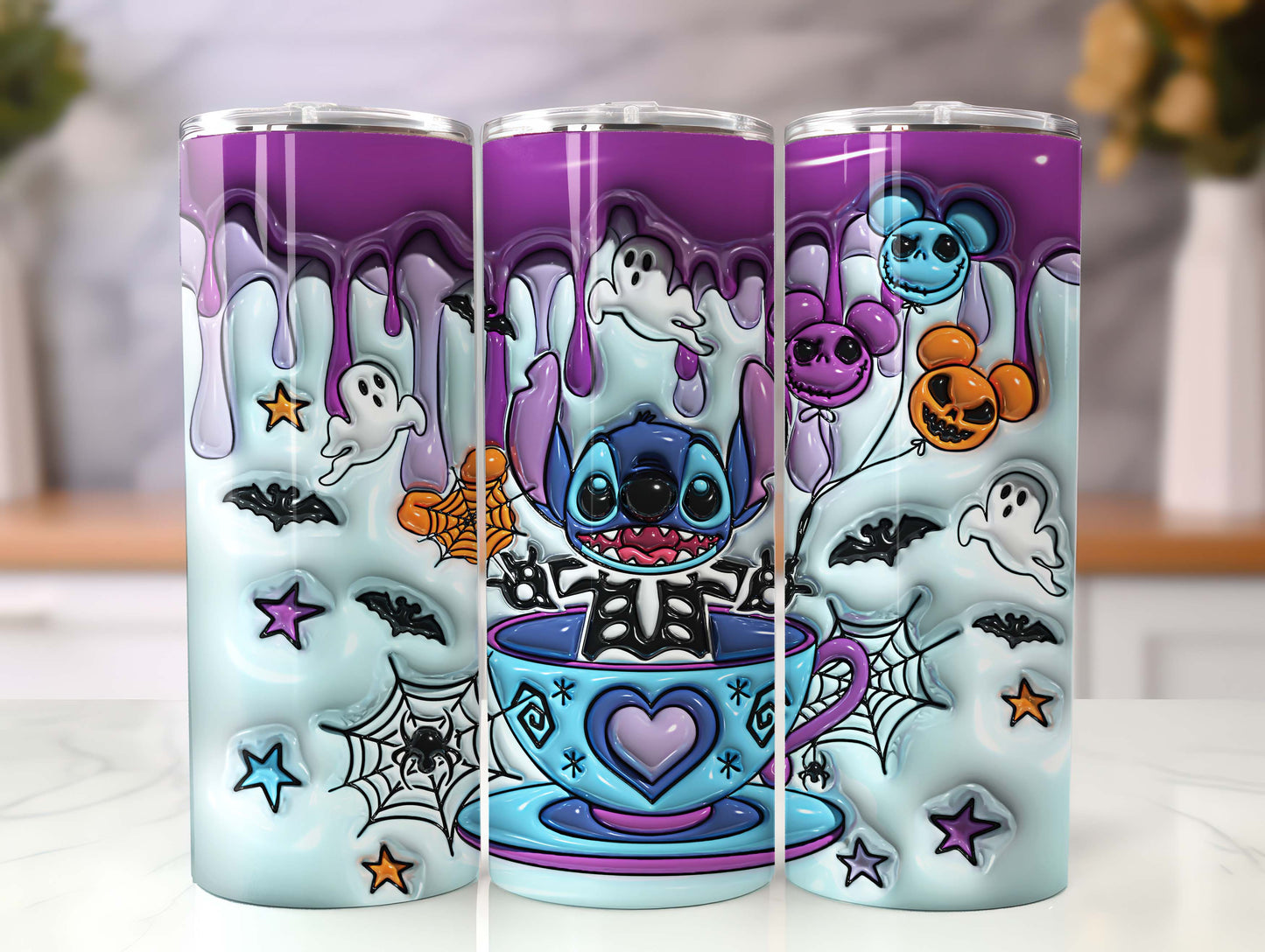 3D Inflated Tumbler, Cartoon Tumbler Wrap, Halloween Inflated Tumbler, Spooky Season, Spooky Vibes, Halloween Tumbler, Full Tumbler Wrap,Png - VartDigitals