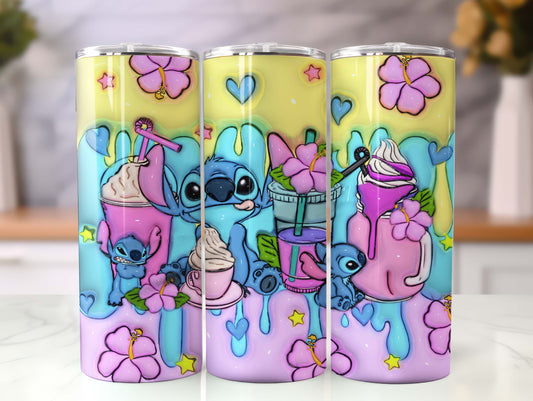 Inflated Cartoon Tumbler Design Png 3D Tumbler Wraps 20oz Skinny Sublimation Digital Downloads 3D Puffy Cartoon Design Sublimation Png - VartDigitals