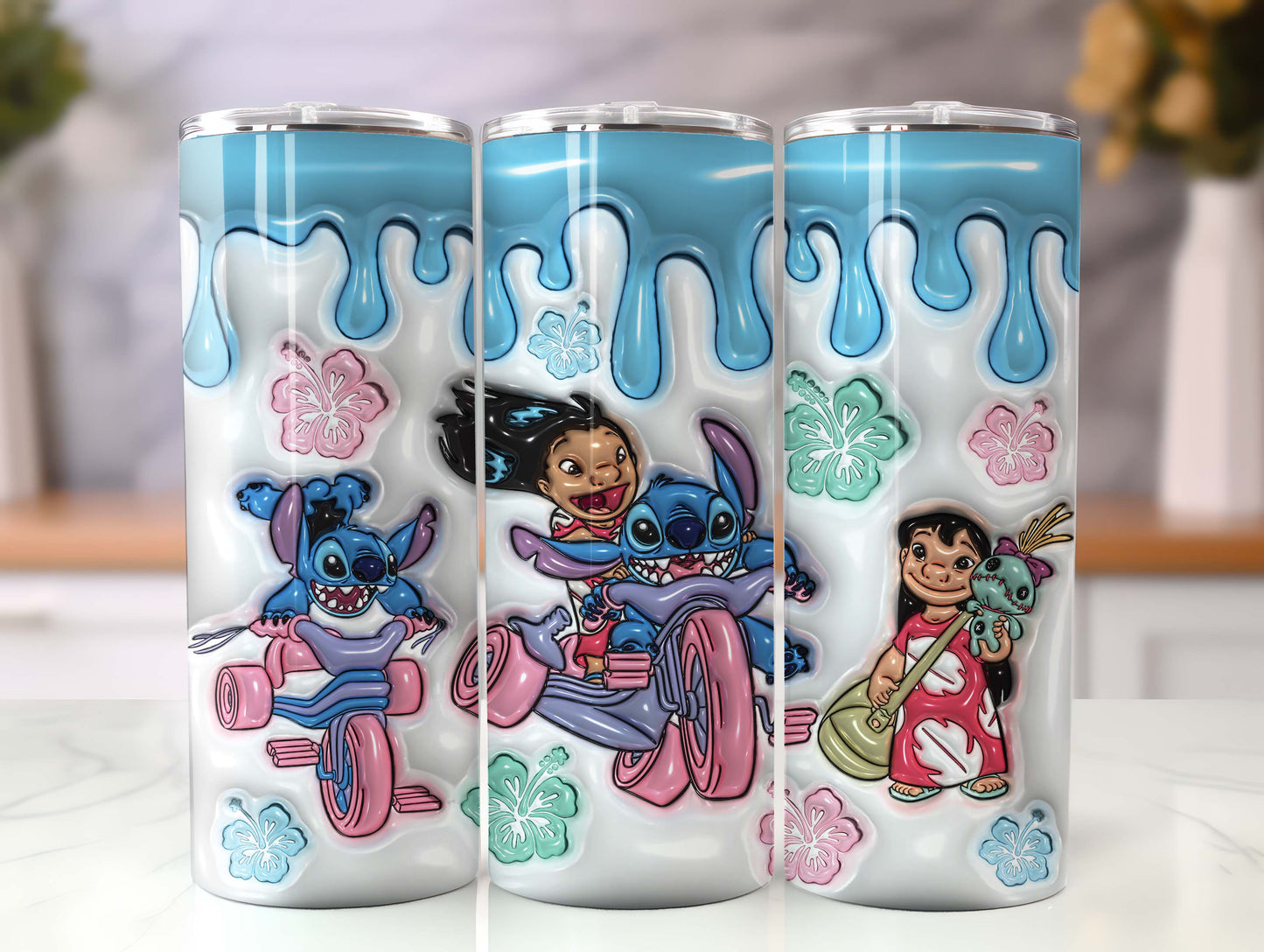 3D Inflated Cartoon Tumbler Wrap, Inflated Floral Tumbler Wrap, Cartoon Tumbler 20oz Skinny Tumbler Png, Full Tumbler Wrap, Cartoon Png - VartDigitals