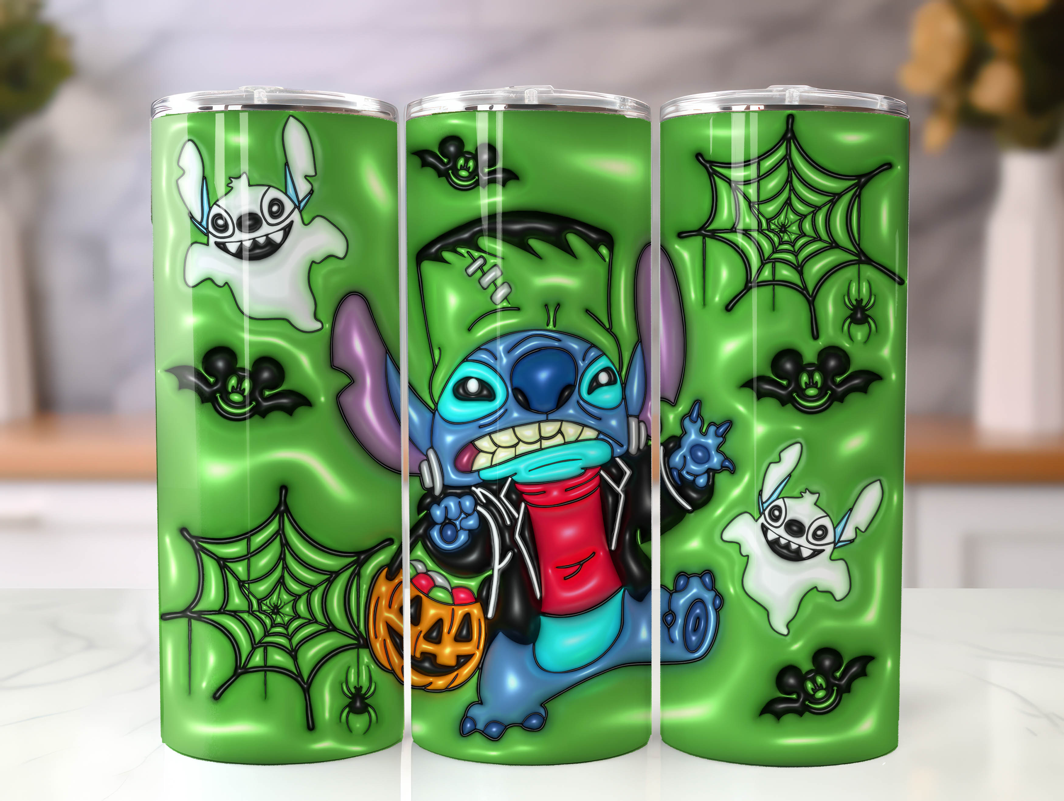 Stitch 3D Inflated Tumbler, Inflated 3D Stitch Tumbler Wrap,Tumbler Wr ...