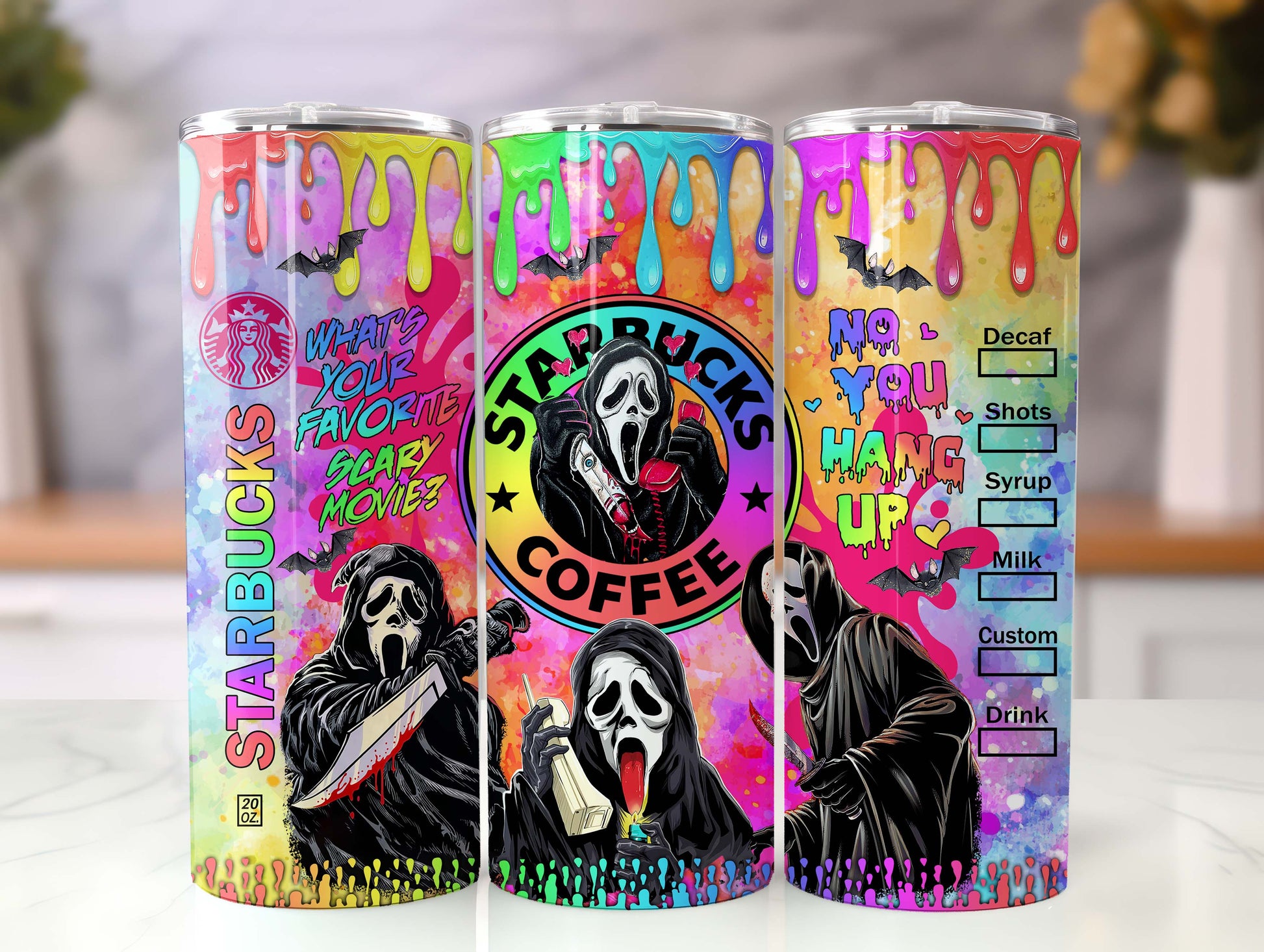 Horror Tumbler Wrap, 20oz Horror Tumbler, Scary Movie Tumbler, Horror Movie Tumbler, Funny Halloween Tumbler,Sublimation Design,Png Download - VartDigitals