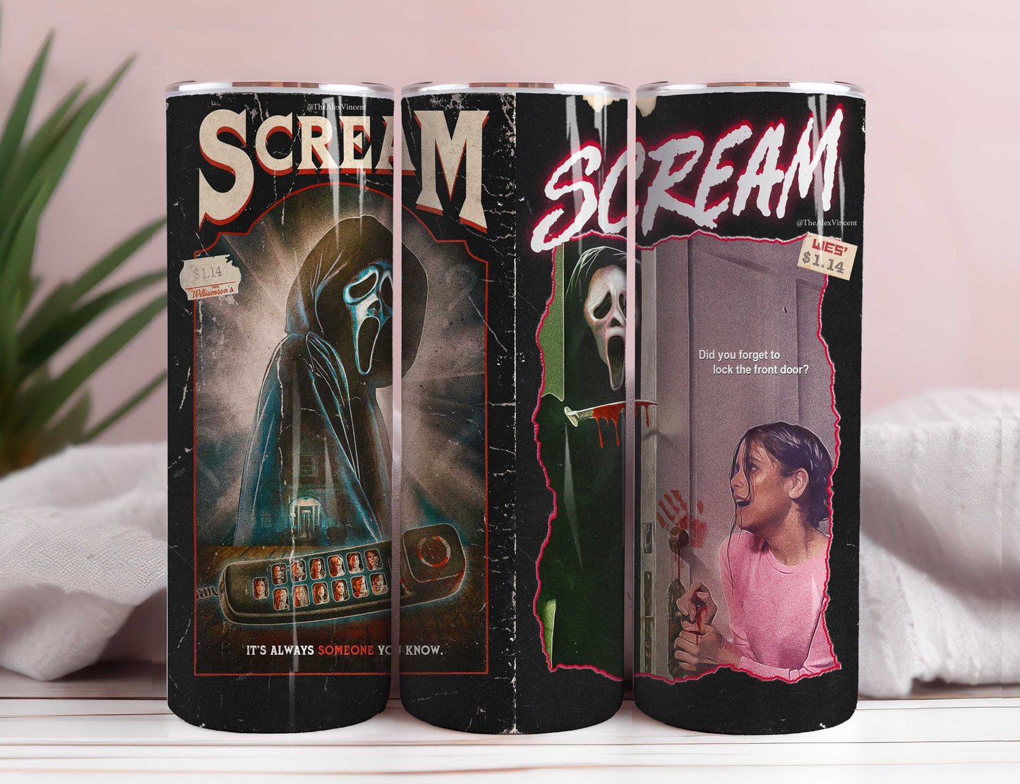 Bundle Horror Characters 20oz Skinny Tumbler Sublimation Designs Newspaper Horror Bundle Png Tumbler Straight Digital Download 9