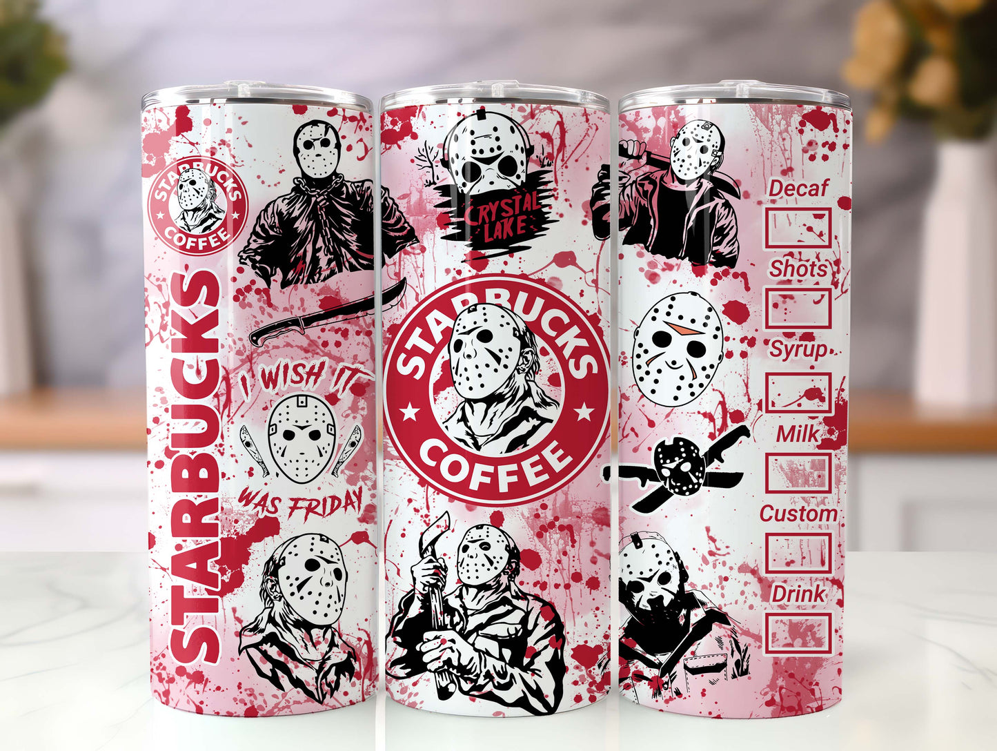 Horror Movies Characters Tumbler PNG, Jason 20oz Skinny Tumbler PNG, Horror Characters Tumbler Wrap, Coffee Tumbler, Killers tumbler - VartDigitals