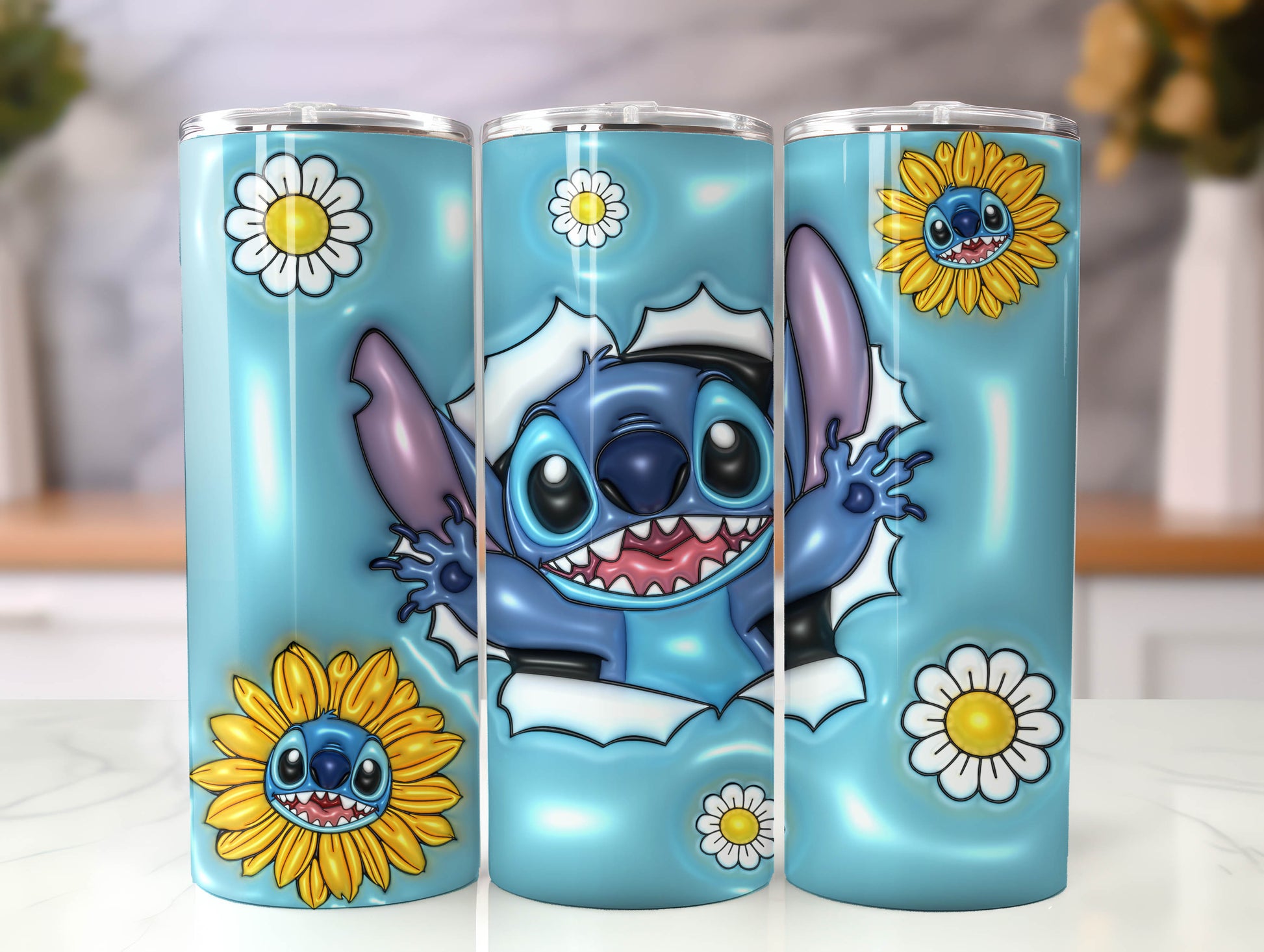 Stitch 3D Inflated Tumbler, Inflated 3D Stitch Tumbler Wrap,Tumbler Wrap, Full Tumbler Wrap, 20oz Skinny Tumbler, 3D Tumbler, Png Download 41 - VartDigitals