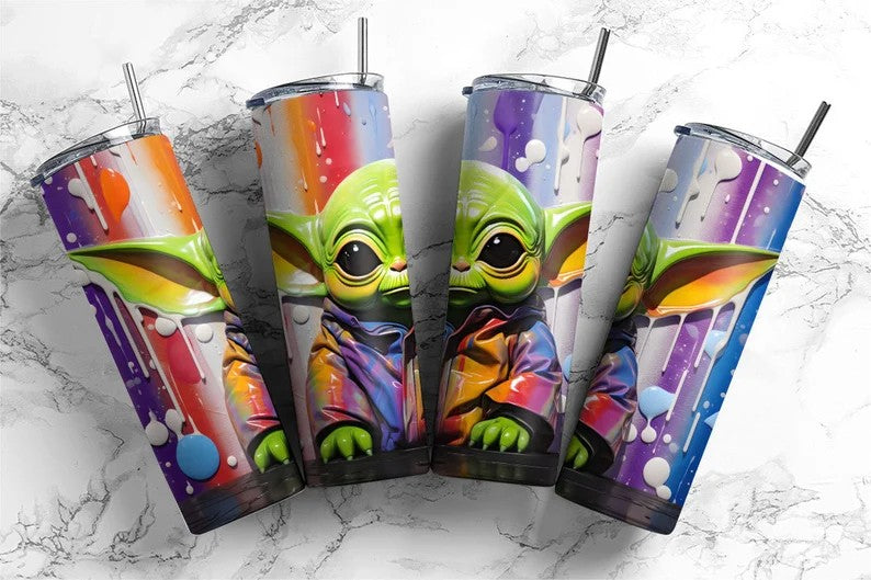 Baby Yoda Tumbler, Star Wars Tumbler, 20oz Skinny Tumbler, Skinny Tumbler, Cartoon Tumbler Wrap, Princess Png, Beach Tumbler, Pnd Download - VartDigitals