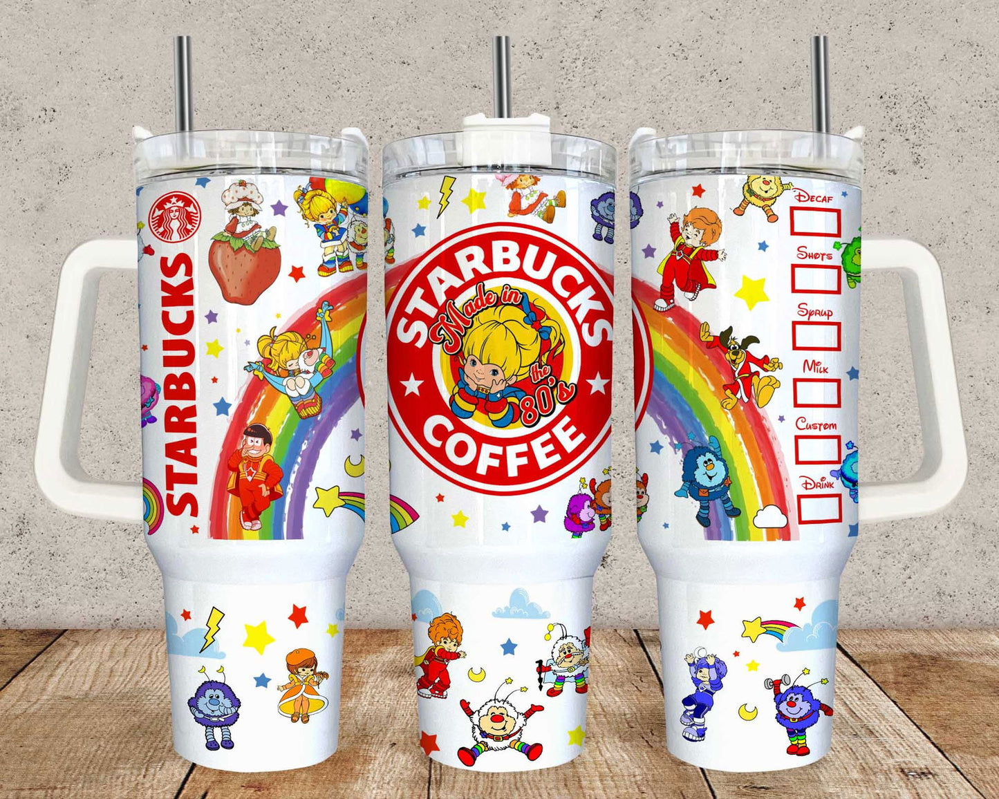 80's Baby 40oz Tumbler Wrap, Quencher Tumbler Png Download, I love 80s Tumbler Wrap, Full Tumbler Wrap, Cartoon Tumbler PNG