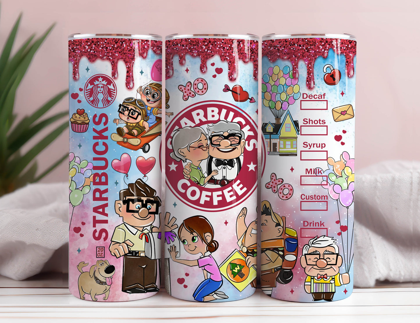 Carl And Ellie Valentine Tumbler Design PNG, Cartoon Valentine Tumbler Wraps, 20oz Skinny Tumbler, Valentine Coffee Png,PNG Digital Download