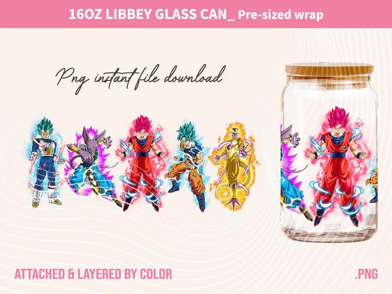 Comics Cartoons characters Glass Can 16oz,Cartoon Can Glass Wrap,Comics tumbler design,Anime Tumbler wrap Sublimation, png download - VartDigitals