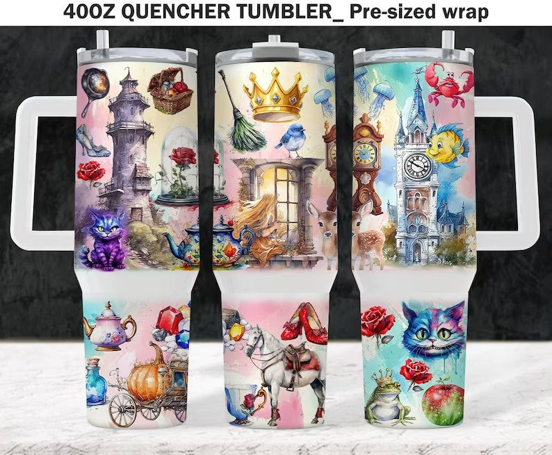 Fairytale Tumbler, 40oz Tumbler, Ariel Tumbler, Little Mermaid Skinny Tumbler, Cartoon Movie Tumbler, 40oz Handle Tumbler,Png Download - VartDigitals