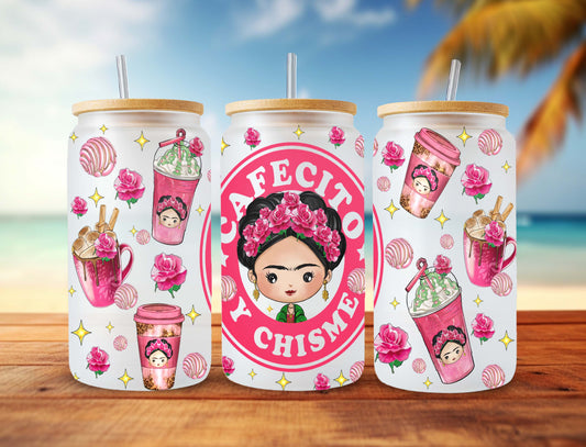Mexican girl with coffee and concha pan 20oz skinny tumbler png, floral tumbler png, Mexican png, sublimate designs download - VartDigitals