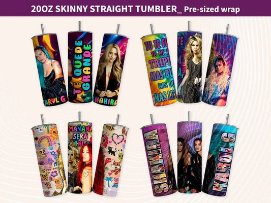 Karol G Shakira Tumbler Bundle, Mañana sera bonito, plantilla para sublimacion, Karol G y Shakira Tumblr 20 0nzas, Karol G BundleTumbler 20 oz Wrap Png