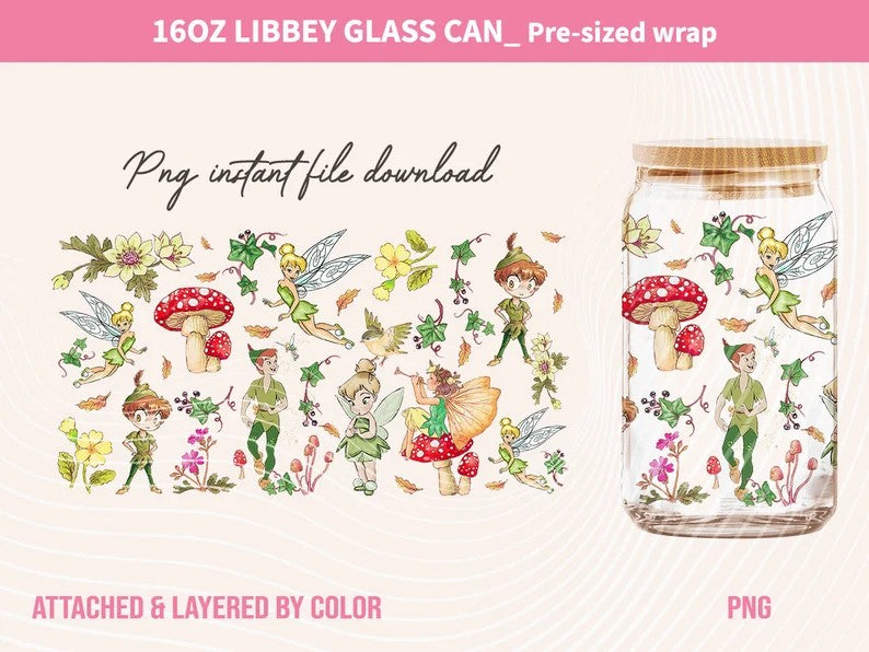 Magic Princess Can Glass, Magic Can Glass Wrap, Cartoon Tumbler Wrap, 16oz Can Glass, Full Tumbler Wrap, Can Glass Wrap, Png Sublimation - VartDigitals