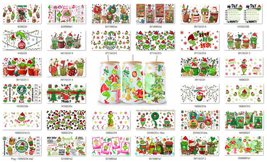 Bundle 30+ Cartoon Characters 16oz Tumbler Wrap Png, Christmas Characters 16oz Tumbler Sublimation, Christmas Glass Can Wrap Png Sublimation Design