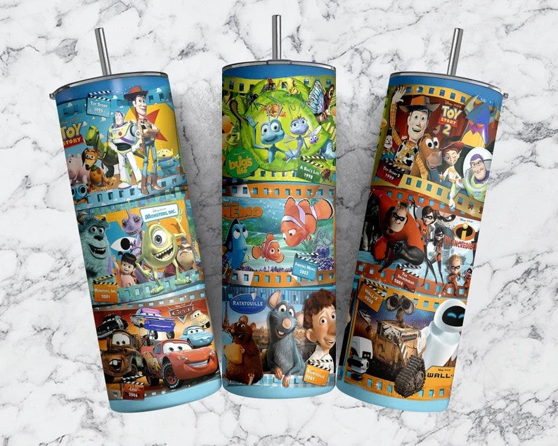 Retro Cartoon Movie Tumbler, 20oz tumbler Wrap, Cartoon Tumbler Wrap, Kids Movie Tumbler, Birthday Gift For kids, Tumbler Wrap, Png File - VartDigitals