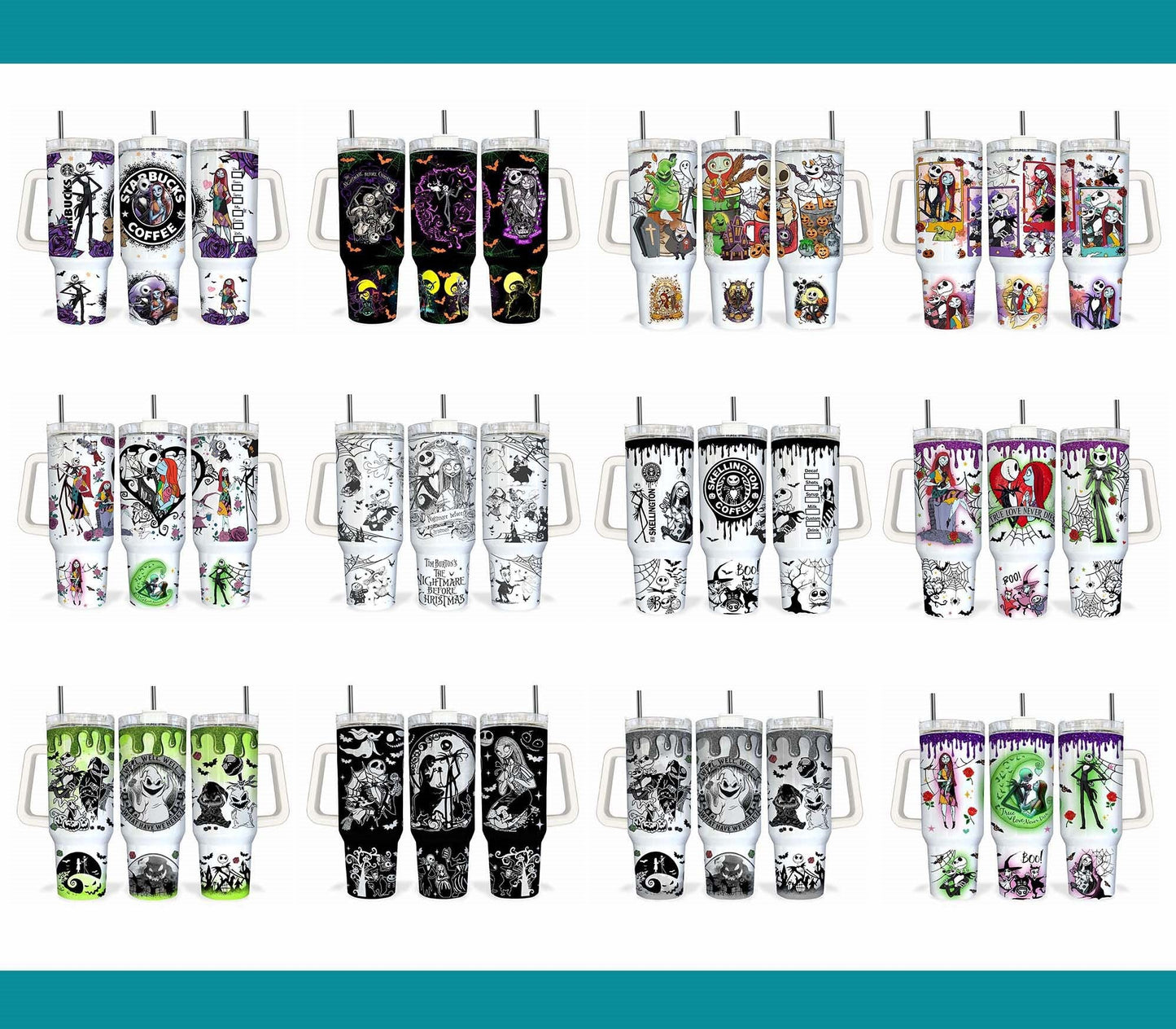 Bundle 12+ Movies Characters 40oz Tumbler Wrap Png, Horror Characters 40oz Tumbler Sublimation, Halloween 40oz Tumbler Png Sublimation Design