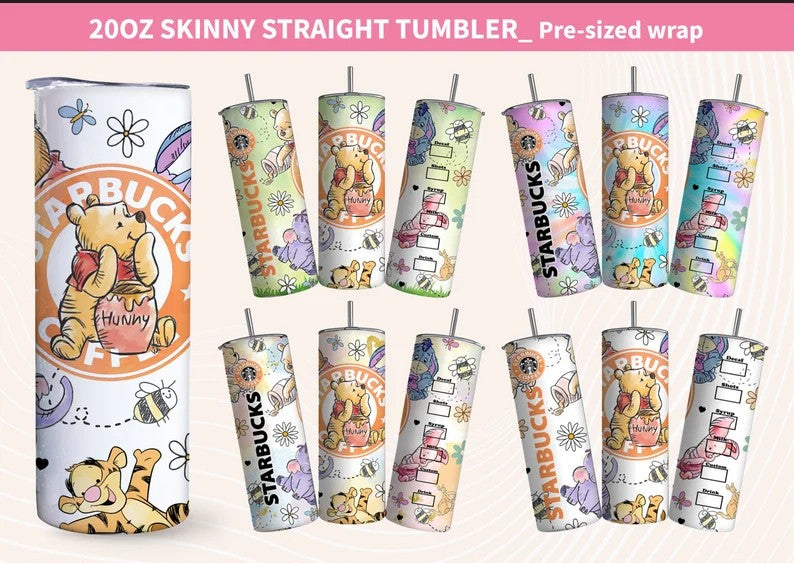 Spring Cartoon Tumbler Wrap, cartoon bundle tumbler, Tumbler wrap, 20oz Skinny Tumbler, Skinny Straight Tumbler, Bundle Tumnler, Png file - VartDigitals