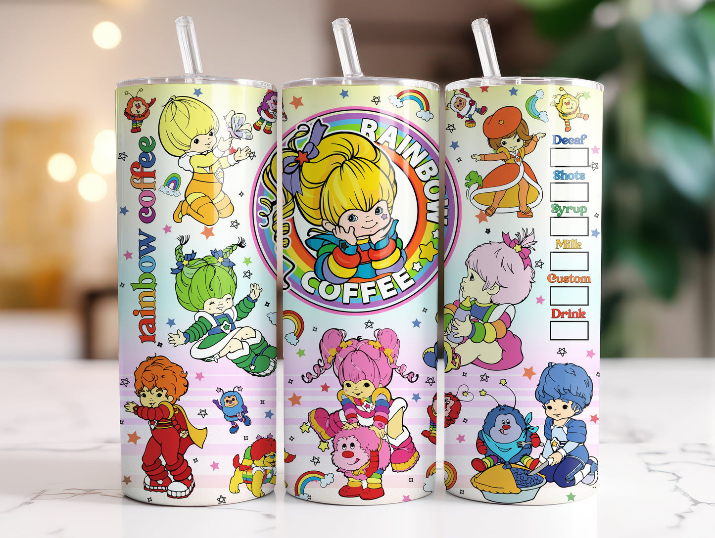 Strawberry Cartoon 20oz Skinny Tumbler, Cute Tumbler, Strawberry Tumbler, Full Tumbler Wrap, Tumbler Png Sublimation - VartDigitals