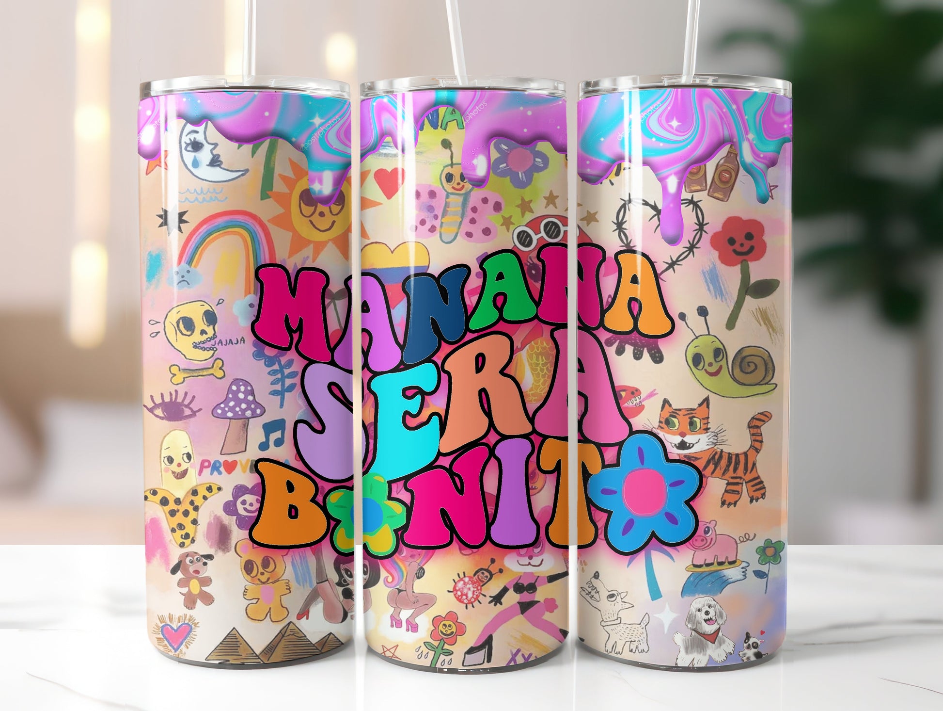 Karol New Album Cover Mañana Será Bonito 20oz Sublimation Tumbler Wrap, Manana Sera Bonito Tumbler Wrap PNG, Karol G Tumbler Wrap 1 - VartDigitals