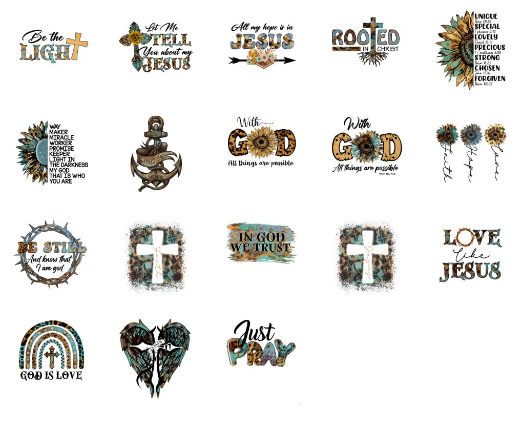 Jesus Design Bundle Png File, Cross Png, Cowhide, Christian Design, Faith PNG, Western,Bundle Png, Jesus Bundle,Sublimation Designs,Digital