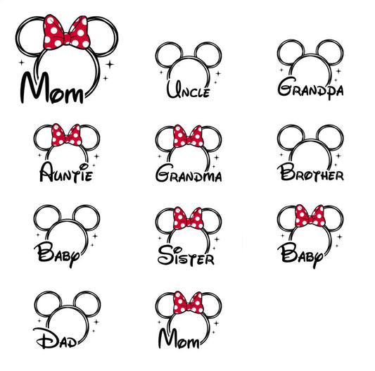 Family Mickey bundle cut files, png high resolution mickey family shirt Bundle, Birthday squad, Ears Mickey, Mickey heads bundle svg