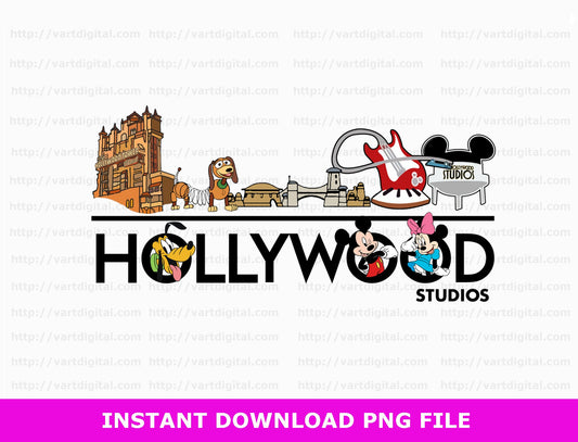 Hollywood Studios Png, Mouse and Friends Png, Family Vacation Png, Hollywood Tower Png, Toy Friends Png, Vacay Mode, Sublimation For Png 1 - VartDigitals