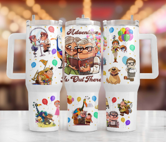 Carl And Ellie Tumbler Png, 40oz Quencher Tumbler, valentine Tumbler Wrap, Cartoon Sublimation Design, Tumbler Wrap, Png Instant Download - VartDigitals