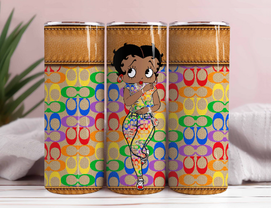 Cartoon 80s Tumbler, Bags Pattern Tumbler, Betty 20oz Skinny Tumbler, Sublimation Designs, Retro 80s cartoons Tumbler Wrap 7 - VartDigitals