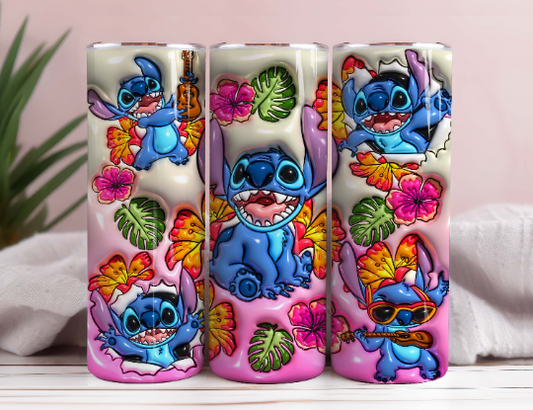 Inflated Stitch Tumbler Design PNG, 3D Stitch Tumbler Wraps 20oz Skinny Sublimation Digital Downloads 3D Puffy Stitch Design Sublimation 2 - VartDigitals