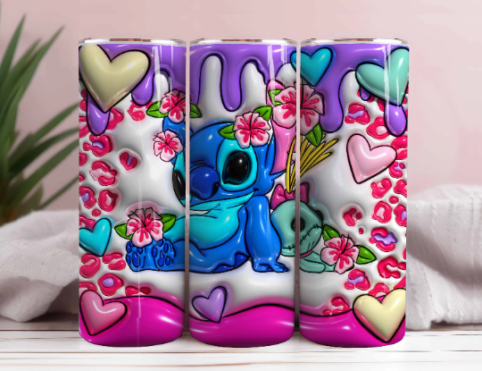 Inflated Stitch Tumbler Design PNG, 3D Stitch Tumbler Wraps 20oz Skinny Sublimation Digital Downloads 3D Puffy Stitch Design Sublimation 3 - VartDigitals