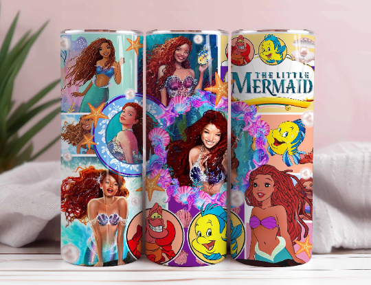 Mermaid Tumbler Wrap, Little Mermaid Tumbler, 20oz Skinny Tumbler, Full Tumbler Wrap, Princess Tumbler Wrap, Cartoon Tumbler, Ariel Tumbler - VartDigitals