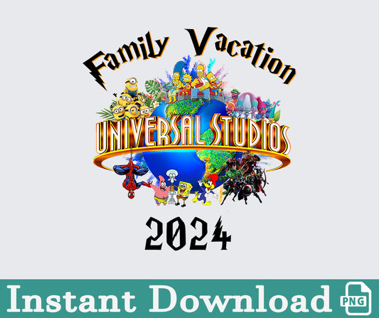 Universal Studio 2024 Png, 2024 Family Trip Png, Universal Studios Trip, Universal Bundle Png, Sublimation Design, Png Download 92