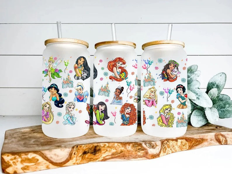 Princess Skinny Tumbler Sublimation Designs - 16oz Wrap, Straight & Tapered Design - PNG Digital Download - VartDigitals