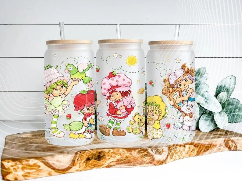 Anime 16 oz glass tumbler digital wrap - VartDigitals