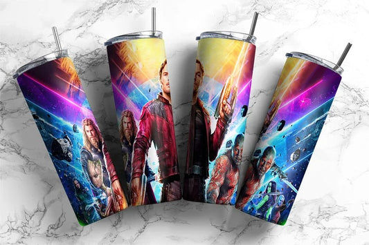 Guardians of The Galaxy Tumbler Wrap, Marvel Tumbler Wrap, 20oz Skinny Straight Wrap, Full Tumbler Wrap, SuperHero Wrap Png, Sublimation Design 2