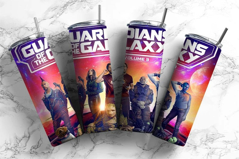 Guardians of The Galaxy Tumbler Wrap, Marvel Tumbler Wrap, 20oz Skinny Straight Wrap, Full Tumbler Wrap, SuperHero Wrap Png, Sublimation Design 3