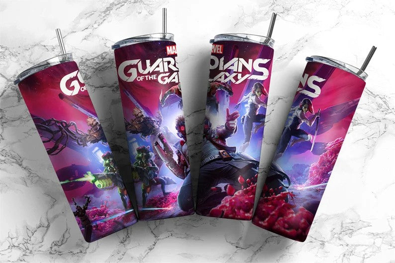 Guardians of The Galaxy Tumbler Wrap, Marvel Tumbler Wrap, 20oz Skinny Straight Wrap, Full Tumbler Wrap, SuperHero Wrap Png, Sublimation Design 1