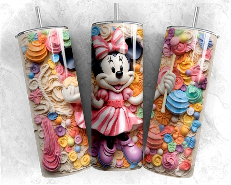 3D Cartoon Tumbler Wrap Design Png, 3D Snack Tumbler, 3D Minnie tumbler,20oz Sublimation Straight, 20 oz Tumbler Digital, 3D Wrap, Png - VartDigitals