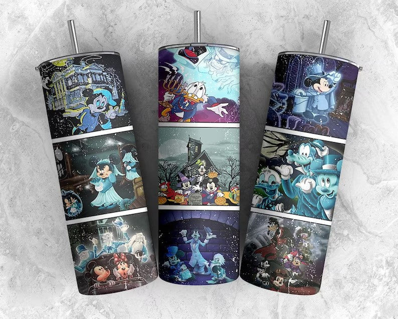 Scary Movie Tumbler Wrap, 20oz Skinny Tumbler, Haunted Mansion Tumbler Wrap, Jack Skellington Tumbler, Halloween Wrap, Trick or treat Png - VartDigitals