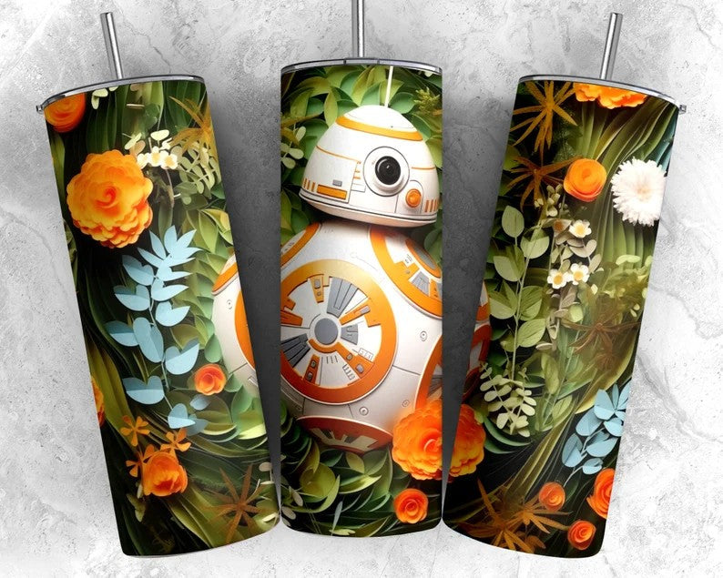 3D Star Wars Tumbler, 3D Cartoon Tumbler, 3D Paper Quilling Tumbler, Full Tumbler Wrap, Skinny Tumbler, Instant Download, Png Download - VartDigitals