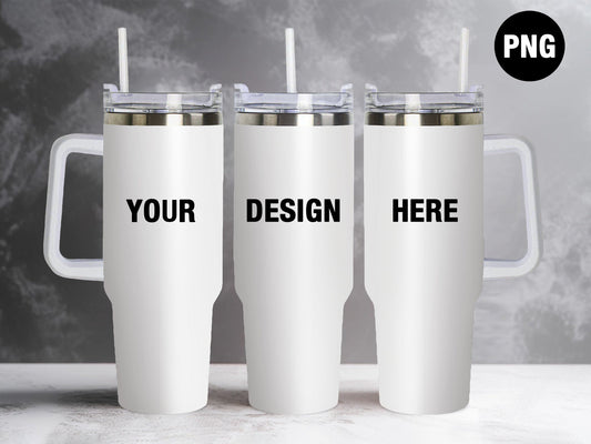 40z Tumbler Mock Up PNG Transparent File - Edit in CANVA, Photoshop, and More  40oz Tumbler with Handle Mock Up - VartDigitals