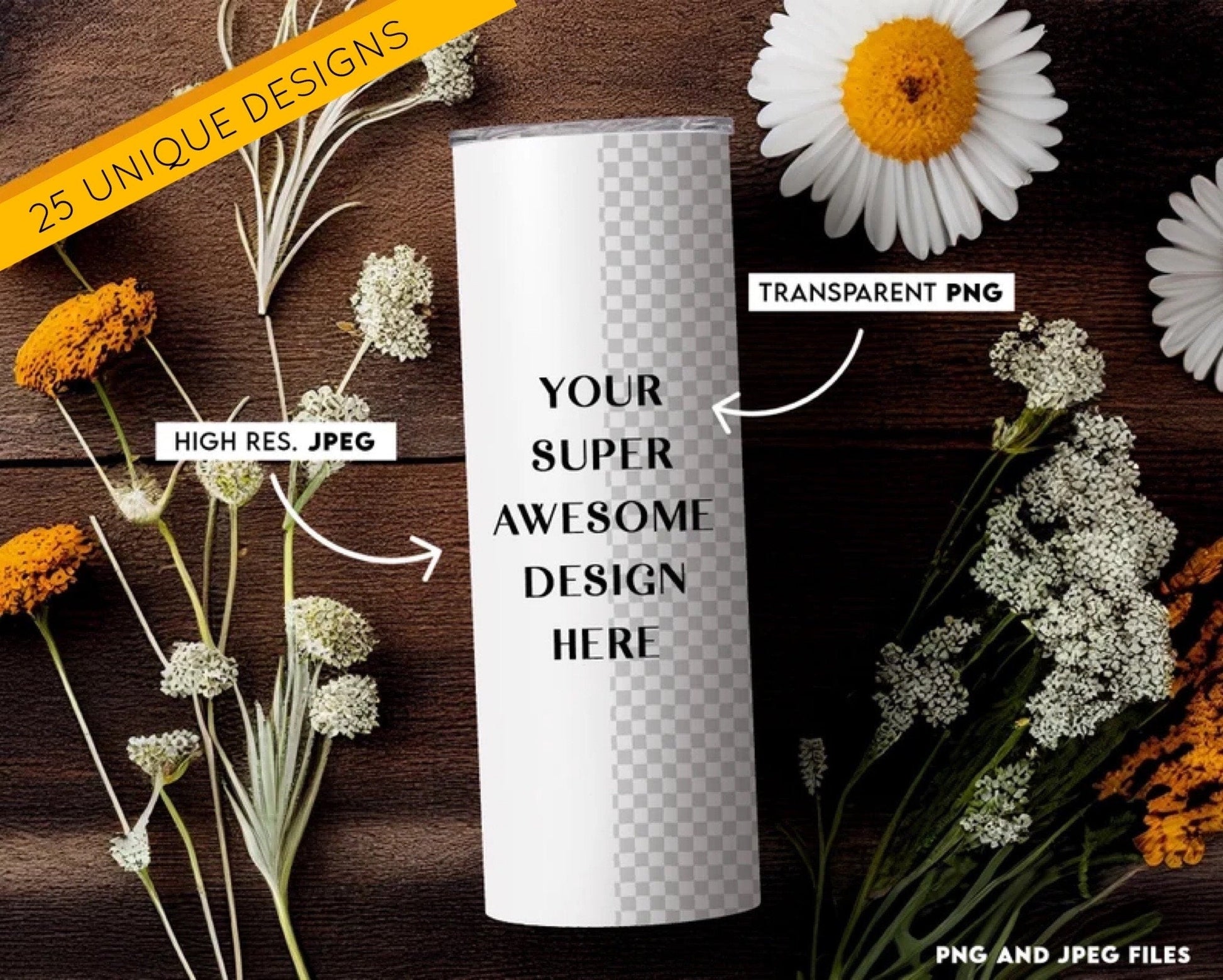 25 x Western Theme Skinny Tumbler Mockup Bundle  20oz Tumbler Mock-Up  Country Tumbler Mock Edit on Canva PS with Transparent Background - VartDigitals