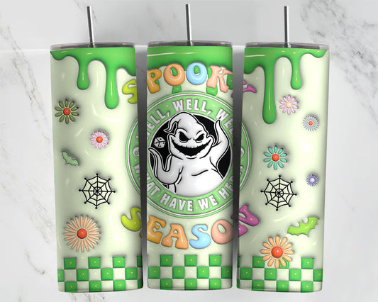 3D Inflated Horror Character Tumbler Wrap, 20oz Skinny Tumbler, Cartoon 3D Inflated, Spooky Vibes Png, Halloween Png, Sublimation Design Png - VartDigitals