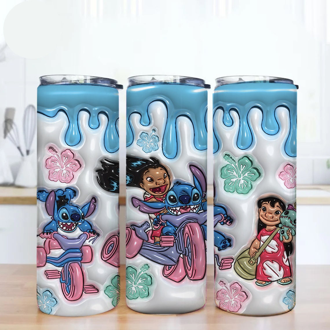 3D Inflated Cartoon Tumbler Wrap, Inflated Floral Tumbler Wrap, Cartoon Tumbler 20oz Skinny Tumbler Png, Full Tumbler Wrap, Cartoon Png - VartDigitals