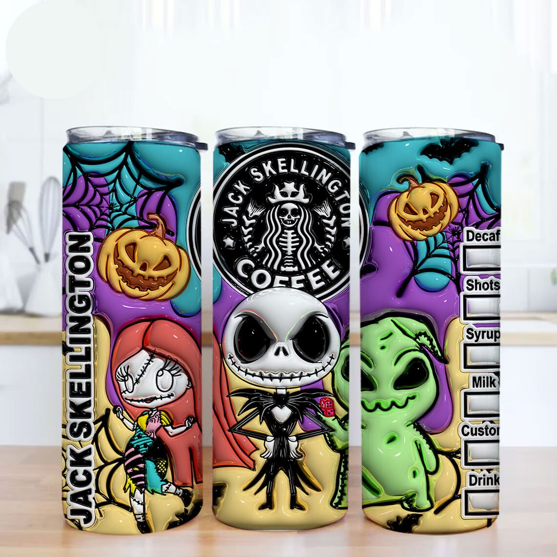 Inflated Cartoon Halloween Tumbler Design Png, 3D Spooky Vibes Tumbler Wrap, 20oz Sublimation, 3D Nightmare Scary Tumbler Wrap, Boo Bash - VartDigitals