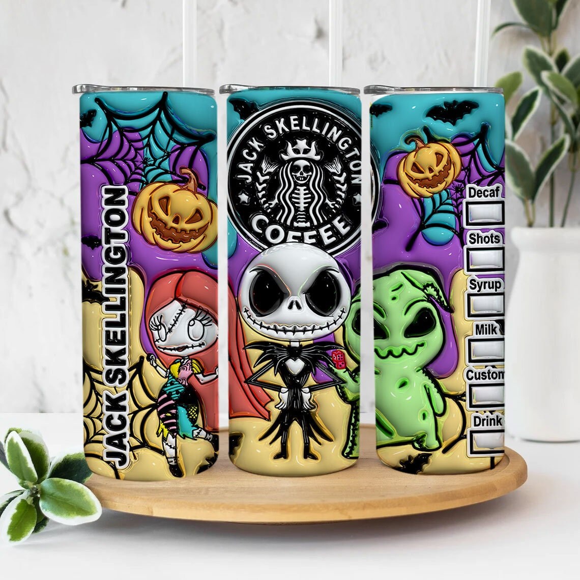 Inflated Cartoon Halloween Tumbler Design Png, 3D Spooky Vibes Tumbler Wrap, 20oz Sublimation, 3D Nightmare Scary Tumbler Wrap, Boo Bash - VartDigitals